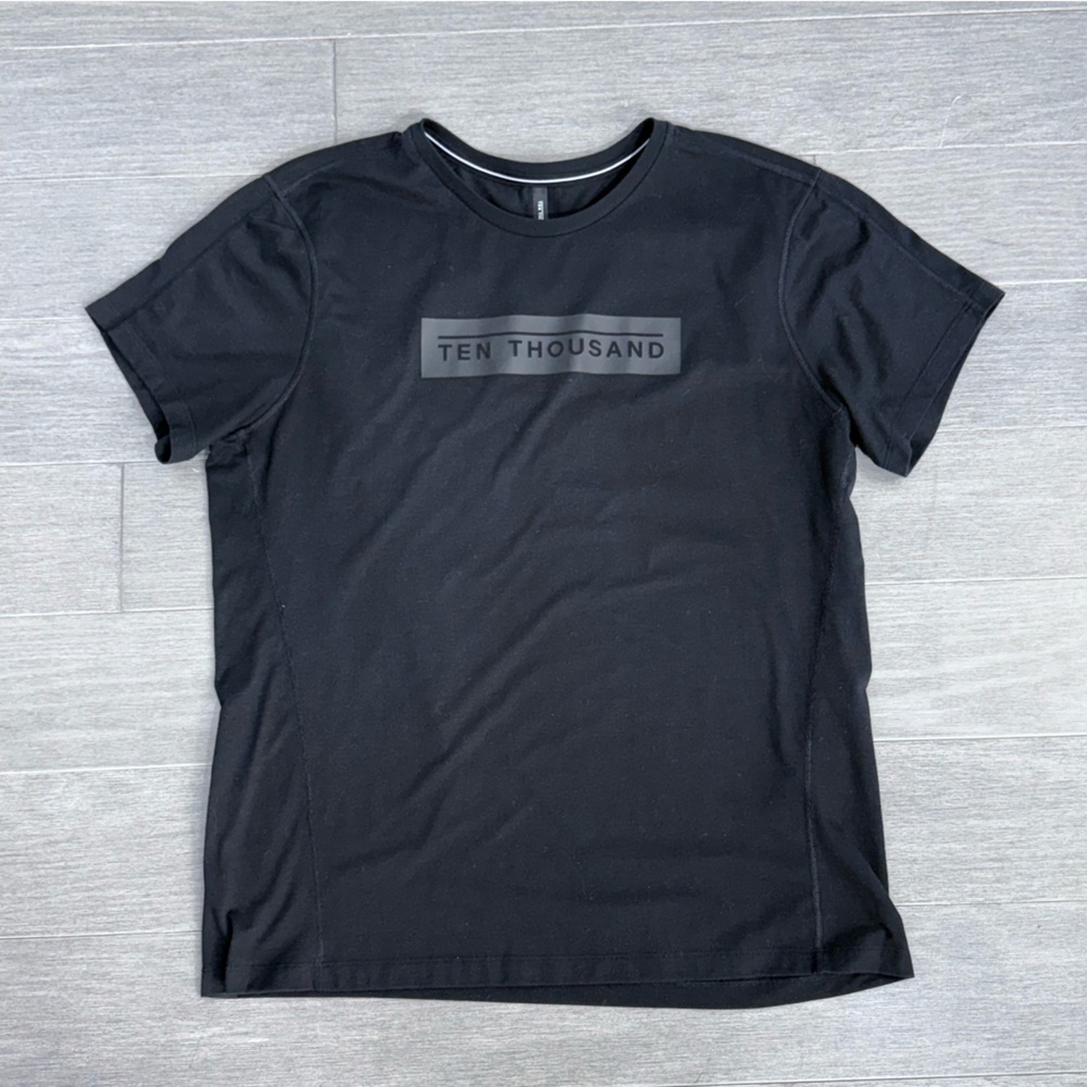 Ten Thousand Durable Logo T Shirt Black XL Short Sleeve Fitted TTKO25 Gym Run - Picture 2 of 11